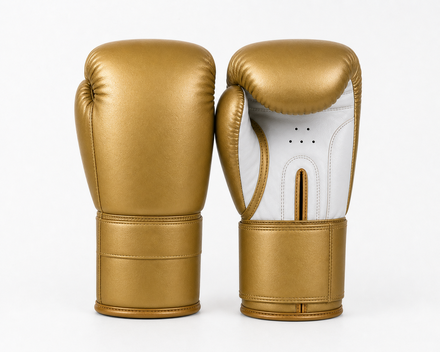 Training Boxing Gloves Genuine Leather  Gold & White OEM & Private Label Manufacturing